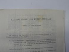 SUFFRAGETTES, WOMEN, unrecorded pamphlet listing members of the central Committee of the national