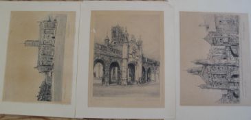 CHRIST'S HOSPITAL 3 x pencil signed & captioned etchings by WALLACE HESTER (3).