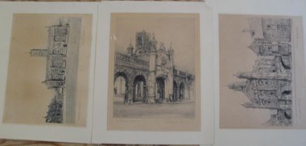CHRIST'S HOSPITAL 3 x pencil signed & captioned etchings by WALLACE HESTER (3).