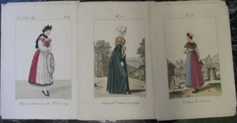 [COSTUME PRINTS] coll'n of 17 h-col'd 19th c. engravings, after Lant, French costumes, each 13.5 x