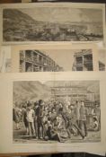 [HONG KONG] 16 original 19th century Hong Kong woodcut engravings, mainly from ILN, all different,