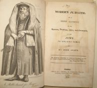 ALLEN (J.) Modern Judaism, 8vo, engr. frontis, half calf (upr. cvr. & spine gone, lwr. cvr.