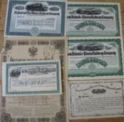 RAILWAY BOND or SHARE CERTIFICATES, mostly U.S.A., late 19th / early 20th c.