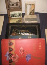 [POSTCARDS] Three albums of postcards and a quantity of loose postcards (approx. 300).