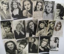 [FILMSTAR PHOTOS, SIGNED] group of signed b/w photos of actresses, mostly postcard size, including