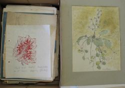 A collection of drawings & ephemera by GRACE L. MOODY (ceramic artist & designer).