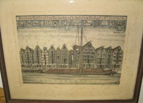 RISCHERT (H.) artist, col. etching of Konigsberg, 1938, signed in pencil, f. & g., label verso (1).