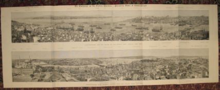 [CONSTANTINOPLE] Panoramic engraving of Constantinople from the Graphic, 1876.