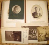 [CARTE DE VISITE ALBUM] an album containing 50 cartes and cabinet cards of Victorian actors and