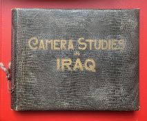 [IRAQ PHOTOS] Camera Studies in Iraq, obl. 4to, 50 photo plates, faux crocodile skin binding,