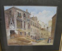 VENICE, a fine watercolour of the Ponte del Paradiso & the Arco del Paradiso, 1902, framed.