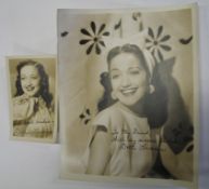 [FILMSTAR PHOTO, SIGNED] DOROTHY LAMOUR, signed, 