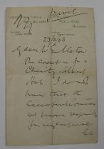 ELGAR (Edward, musician) 2pp. & integral blank, a.l.s. to "My dear Embleton" regarding the