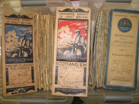 [O. S. MAPS] collection of folding maps, 1/4 inch, 24 (incl. duplicates) 4th Edn 1940 "War Revision"