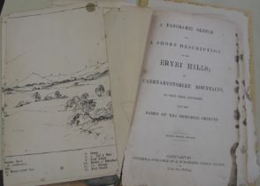 [PANORAMA] "Sketch of the Eryri Hills...as seen from Anglesey", folding panorama (distressed) with