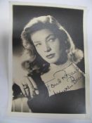 [FILMSTAR PHOTO, SIGNED] LAUREN BACALL, signed, 