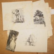 [PRINTS] small coll'n of wood-engraved illus. by Thompson, 19th c. proofs (Q).