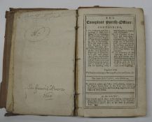 [GILES (Jacob)] The Compleat Parish-Officer, 12mo, pp. [4], 178, [12], 10, old calf (battered &