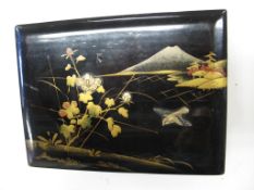 [HONG KONG] Small (5.5 x 7.25 inches) Japanese concertina lacquer album, contains 30 photographs