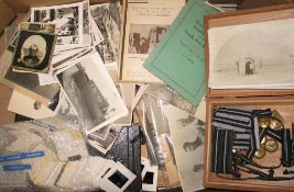 PHOTOGRAPHY, a box of miscellaneous photographs, albums, slides and ephemera.