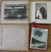 Two photo albums of Japanese subjects & a postcard album of Singapore (3).