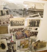 [POSTCARDS] coll'n in protective sleeves of military subject postcards, & a few photos (approx.