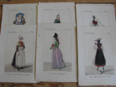 [COSTUME PRINTS] coll'n hand-col'd 19th c. engravings after Lant, each 13.5 x 10 inches [S] i.e.