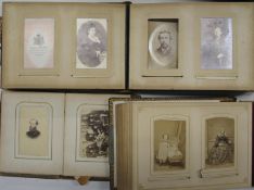 [CARTES DE VISITE] 3 cartes de visite albums containing 140 cards, c. 1880 - 90.
