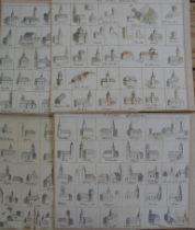 SWISS CANTON GRAUBUNDEN, 4 sheets of original ink & watercolour composite views, each sheet 7 x 9