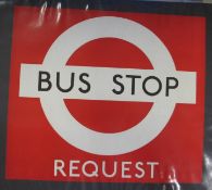 [TRANSPORT] Bus Stop Poster - silk screen printing, original, circa 1950, 14 x 16 inches.