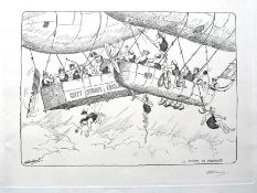 [WWI CARTOONS] McDOWELL (William) marine artist: 8 x large prints, 12 x 16 inches [P], pencil