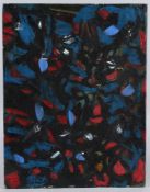NEJAD DEVRIM (1923 - 1995) TURKISH. Abstract in oils. 18ins x 14ins. Signed on the front and revers