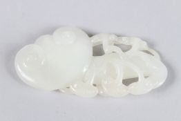 A CHINESE JADE IMAGE OF A PIXIE. 8cms long x 4cms wide. 66grams.