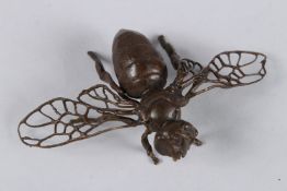 A JAPANESE OKIMONO BRONZE BEE.