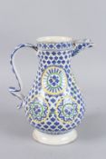 A GOOD OTTOMAN TURKISH KUTAHYA JUG. 10ins high.