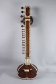 A LARGE INDIAN BONE SITAR.