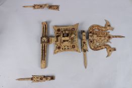 A 17TH - 18TH CENTURY INDIAN ISLAMIC HAND FORGED IRON DOOR LOCK.