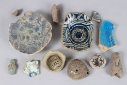 ISLAMIC STONE SEGMENTS AND ROMAN PIECES (12 pieces).