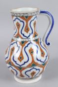 A GOOD OTTOMAN TURKISH IZNIK JUG. 9.5ins high.