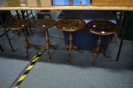 Seven various tripod tables etc.
