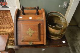 Victorian coal box and a brass coal scuttle.