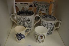 Staffordshire mugs, jugs etc.