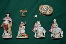 Decorative porcelain figures etc.