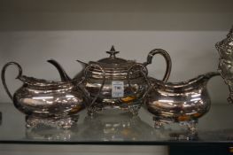 A Glasgow silver three piece tea service.