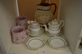A small collection of decorative china.