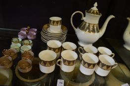 David Linley for Mappin & Webb, a Venetian coffee pot with nine coffee cans and saucers together