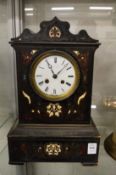 A 19th century boulle style mantel clock, the dial signed Leroy, Paris.