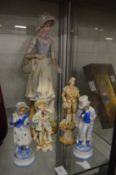 A group of Continental porcelain figures.