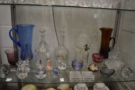 Decorative glassware to include paperweights.