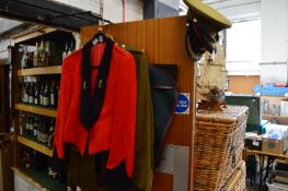 Military uniform and caps.